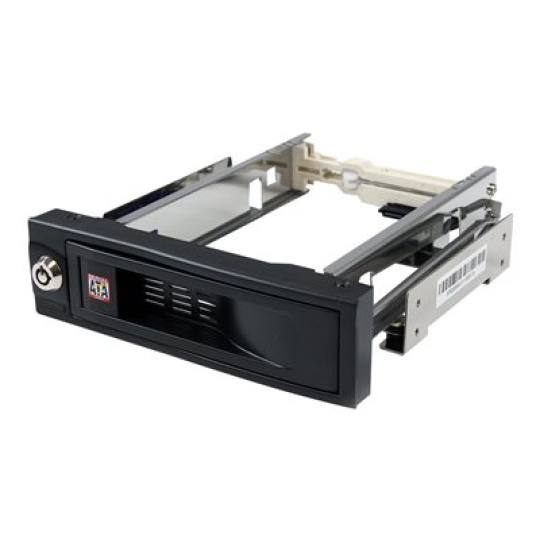 StarTech.com 5.25in Trayless Hot Swap Mobile Rack for 3.5in Hard Drive - Internal SATA Backplane Enclosure - Lockable drive bay (HSB100SATBK) - Skladovací mobilní rack - 3.5" - cerná - pro P/N: 25SAT35HDD, 25SATSAS35HD