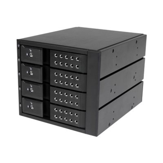 StarTech.com 4-Bay Mobile Rack Backplane - Trayless Hot Swap Mobile Rack Backplane for 3.5in SAS II/SATA III - 6 Gbps HDD (HSB4SATSASBA) - Skladovací mobilní rack - 2.5" - cerná