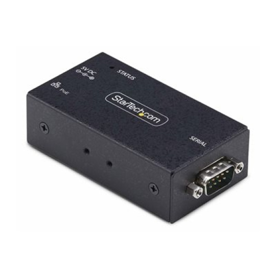 StarTech.com Serial to Ethernet Adapter, IP LAN to RS232 DB9 Converter - Kompaktní server - PoE - 100Mb LAN, RS-232 - montáž na stenu/lištu DIN - kompatibilní s TAA