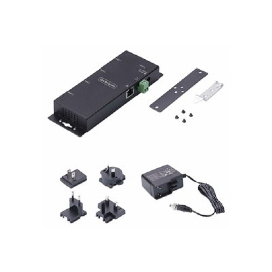 StarTech.com 4P Serial to Ethernet Adapter, IP LAN to RS232 DB9 Converter - Kompaktní server - 4 porty - 100Mb LAN, RS-232 - montáž na stenu/lištu DIN - kompatibilní s TAA - pro P/N: AT925FM, GC9SF, SCNM9FF, SCNM9FM