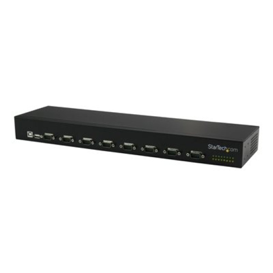 StarTech.com USB to Serial Hub - 8 Port - COM Port Retention - Rack Mount and Daisy Chainable - FTDI USB to RS232 Hub (ICUSB23208FD) - Sériový adaptér - USB 2.0 - RS-232 x 8 - cerná