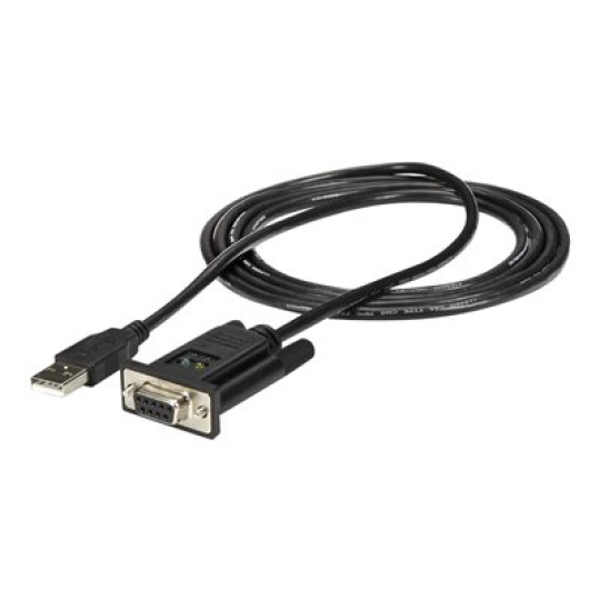 StarTech.com USB to Serial RS232 Adapter - DB9 Serial DCE Adapter Cable with FTDI - Null Modem - USB 1.1 / 2.0 - Bus-Powered (ICUSB232FTN) - Sériový adaptér - USB 2.0 - RS-232 - cerná