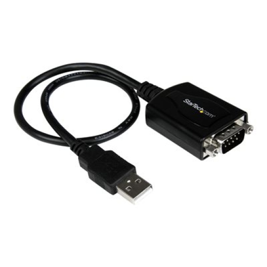 StarTech.com 1 ft USB to RS232 Serial DB9 Adapter Cable with COM Retention - Sériový adaptér - USB - RS-232 - cerná