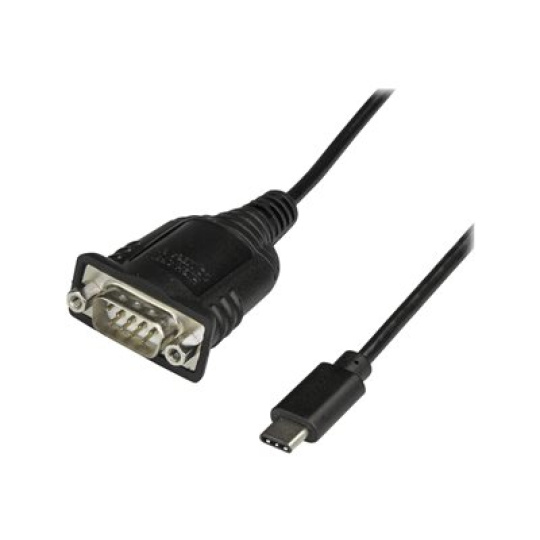 StarTech.com USB C to Serial Adapter Cable with COM Port Retention, 16" (40cm) USB Type C to RS232 (DB9) Serial COM Port Converter Cable, For PLCs, Scanners, Printers, Windows/macOS/Linux - Up to 921.6 Kbps Baud (ICUSB232PROC) - USB / sériový kabel - DB-9 (M) do 24 pin USB-C (M) - 40 cm - cerná
