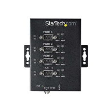 StarTech.com 4 Port Serial Hub USB to RS232/RS485/RS422 Adapter, Industrial USB 2.0 to DB9 Serial Converter Hub, IP30 Rated, Din Rail Mountable Metal Serial Hub, 15kV ESD Protection - 6ft Locking Cable Incl - Sériový adaptér - USB 2.0 - RS-232/422/485 x 4 + USB 2.0 x 1 - cerná - kompatibilní s TAA