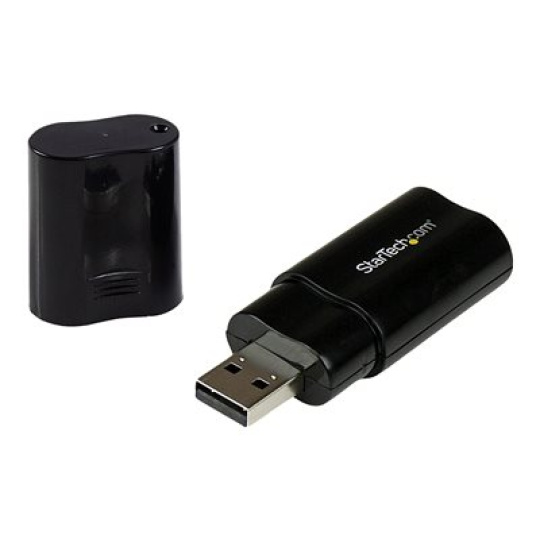 StarTech.com USB Sound Card - 3.5mm Audio Adapter - External Sound Card - Black - External Sound Card (ICUSBAUDIOB) - Zvuková karta - stereo - USB 2.0 - pro P/N: MU15MMS, MU6MMS, TB33A1C