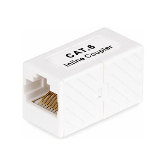 StarTech.com RJ45 Coupler, Inline Cat6 Coupler, Female to Female (F/F) T568 Connector, Unshielded Ethernet Cable Extension (IN-CAT6-COUPLER-U1) - Sítový propojovací kabel - RJ-45 (F) do RJ-45 (F) - nestínený - CAT 5/5e/6 - pasivní - bílá