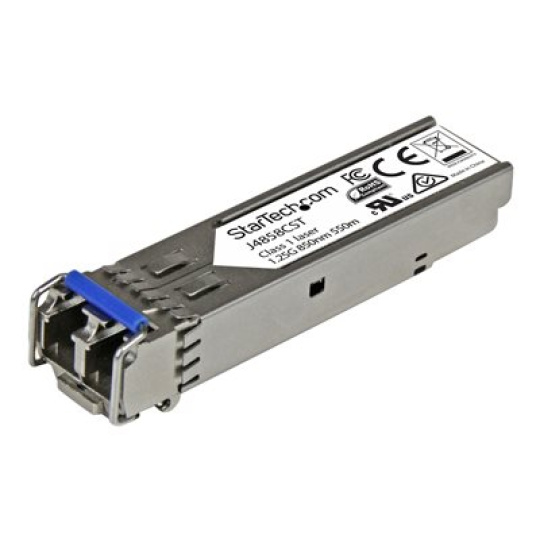 StarTech.com HPE J4858C Compatible SFP Module, 1000BASE-SX, 1GbE Multi Mode (MMF) Fiber Optic Transceiver, 1GE Gigabit Ethernet SFP, LC Connector, 550m, 850nm, DDM, HPE 1400, 1700, 1820 - Lifetime Warranty (J4858CST) - Transceiver modul SFP (mini-GBIC) (odpovídá: HP J4858C) - 1GbE - 1000Base-SX - multirežim LC - až 550 m - 850 nm - pro P/N: IES101G2SFPW, IES101GP2SFW