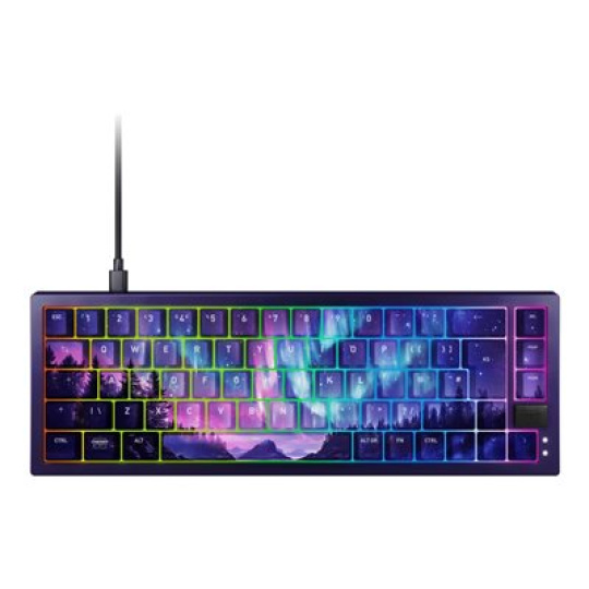 CHERRY XTRFY K5V2 - Klávesnice - 65% - compact - podsvícení - USB - QWERTY - americká - klávesový spínac: CHERRY MX Northern Light - modrá - s GP6 Northern Light XL mousepad