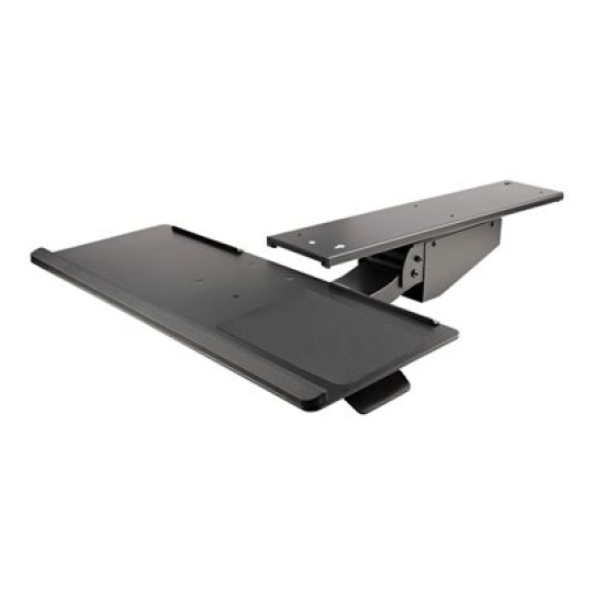 StarTech.com Under Desk Keyboard Tray, Full Motion & Height Adjustable Keyboard and Mouse Tray, 10" x 26" Platform, Ergonomic Sliding Computer Keyboard Holder with Mouse Pad & Wrist Rest - Desk Mount Keyboard Tray - Keyboard/mouse tray - montáž pod stul - cerná