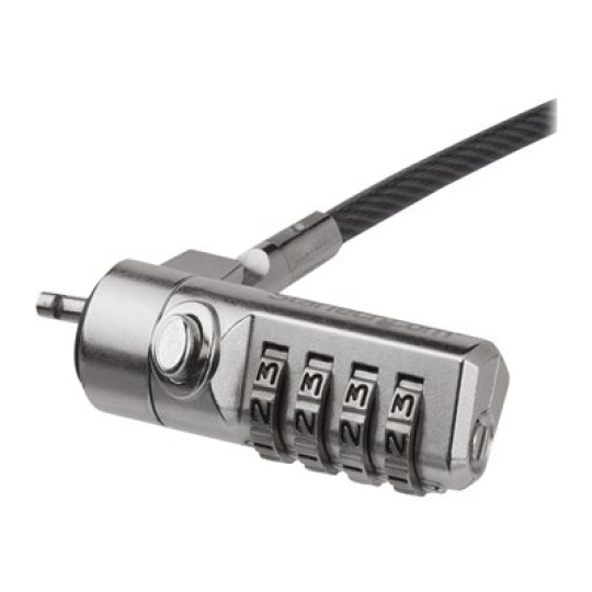 StarTech.com 6.5ft (2m) Laptop Cable Lock, 4 Digit Combination Laptop/Desktop Security Cable Lock for K-Slot Devices/Computers/Monitors, Portable Anti-Theft Vinyl Coated Steel Cable Lock - K Slot Laptop Lock (LTLOCK4D) - Bezpecnostní kabelový zámek - 2 m