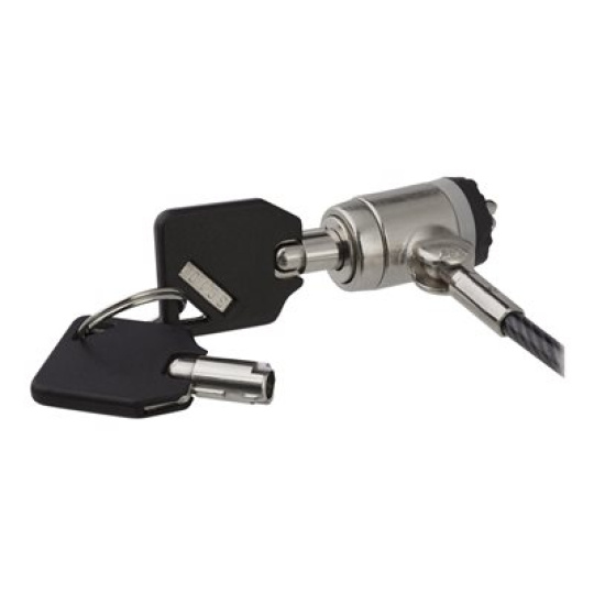 StarTech.com 6ft (2m) Laptop Cable Lock with Keys, Keyed Security Cable Lock for Compatible K-Slot Laptops, Desktops, Computers & Other Devices, Anti-Theft Vinyl Coated Steel Cable Lock - 6 ft Keyed Cable Lock (LTLOCKKEY) - Bezpecnostní kabelový zámek - cerná, stríbrná - 2 m