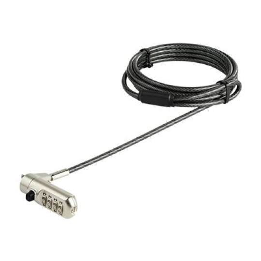 StarTech.com 6.5' (2m) Laptop Cable Lock, Nano Slot Compatible 4 Digit Combination Security Cable Lock, Serialized Anti-Theft Vinyl Coated Steel Cable Lock for Nano Slot Computer/Device - Nano Slot Laptop Lock (LTLOCKNANO) - Compatible with Kensington - bezpecnostní kabelový zámek - 2 m - kompatibilní s TAA