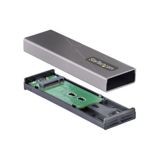 StarTech.com USB-C 10Gbps to M.2 NVMe or M.2 SATA SSD Enclosure, Tool-free M.2 PCIe/SATA NGFF SSD Enclosure, Portable Aluminum Case, USB Type-C & USB-A Host Cables, For 2230/2242/2260/2280 - Works w/ Thunderbolt 3 (M2-USB-C-NVME-SATA) - Kryt úložište - M.2 - M.2 Card (PCIe NVMe & SATA) - USB-C 3.2 (Gen 2) - šedá space gray
