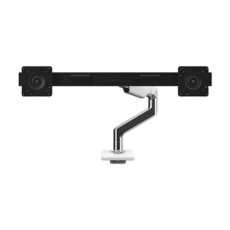 Humanscale M8.1 - Montá?ní sada (kloubové rameno) - pro 2 LCD displeje - 25 mm - leštěný hliník s bílým lemem - velikost obrazovky: up to 28" - montá?ní rozhraní: 100 x 100 mm - upevnitelné na stůl