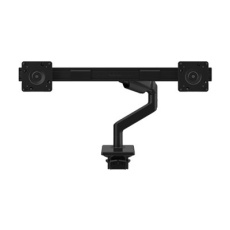 Humanscale M8.1 - Montá?ní sada (angled / dynamic link, příčka, dvoudílná upínací svorka se základnou, deska VESA) - nastavitelné rameno - pro 2 LCD displeje - černá s černým lemováním - velikost obrazovky: up to 28" - montá?ní rozhraní: 100 x 100 mm - upevnitelné na stůl