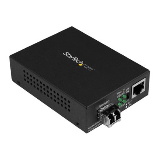 StarTech.com Multimode (MM) LC Fiber Media Converter for 10/100/1000 Network - 550m - Gigabit Ethernet - 850nm - with SFP Transceiver (MCM1110MMLC) - Konvertor médií s optickými vlákny - 1GbE - 10Base-T, 1000Base-LX, 1000Base-SX, 100Base-TX, 1000Base-T - RJ-45 / multirežim LC - až 550 m - 850 nm - pro P/N: SVA5N3NEUA