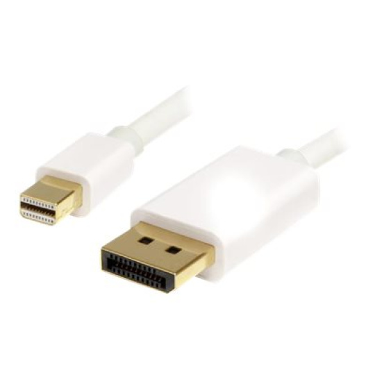 StarTech.com 2m 6 ft White Mini DisplayPort to DisplayPort 1.2 Adapter Cable M/M - DisplayPort 4k with HBR2 support - Mini DP to DP Cable (MDP2DPMM2MW) - Kabel DisplayPort - Mini DisplayPort (M) do DisplayPort (M) - 2 m - bílá - pro P/N: CDP2MDP, CDP2MDPEC, CDP2MDPFC, CDPVDHDMDP2G, CDPVDHDMDPRG, CDPVDHDMDPSG, CDPVDHMDPDP
