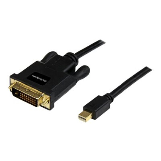 StarTech.com 6ft Mini DisplayPort to DVI Cable - M/M - mDP Cable for Your DVI Monitor / TV - Windows & Mac Compatible (MDP2DVIMM6B) - Kabel DisplayPort - Mini DisplayPort (M) do DVI-D (M) - 1.82 m - cerná