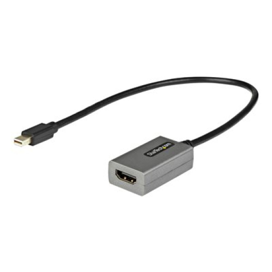 StarTech.com Mini DisplayPort to HDMI Adapter, mDP to HDMI Adapter Dongle, 1080p, Mini DisplayPort 1.2 to HDMI Monitor/Display, Mini DP to HDMI Video Converter, 12" Long Attached Cable - Thunderbolt 1/2 Compatible (MDP2HDEC) - Video adaptér - Mini DisplayPort s piny (male) do HDMI se zdírkami (female) - 30 cm - cerná - pasivní konvertor