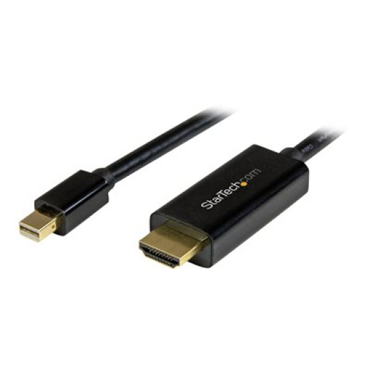 StarTech.com 6ft Mini DisplayPort to HDMI Cable - 4K 30hz Monitor Adapter Cable - mDP PC or Macbook to HDMI Display (MDP2HDMM2MB) - Kabel adaptéru - Mini DisplayPort s piny (male) do HDMI s piny (male) - 2 m - cerná - podporuje 4K