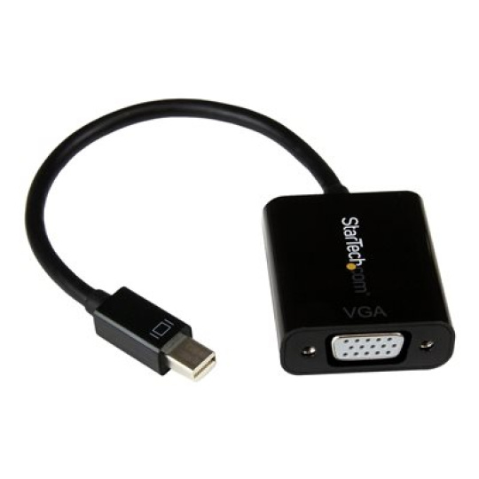 StarTech.com Mini DisplayPort to VGA Adapter - DisplayPort 1.2 - 1080p - Thunderbolt to VGA Monitor Adapter - Mini DP to VGA (MDP2VGA2) - Video adaptér - Mini DisplayPort (M) do HD-15 (VGA) (F) - Displayport 1.2/Thunderbolt - 22 cm - aktivní, podpora 1920 x 1200 (WUXGA) - cerná