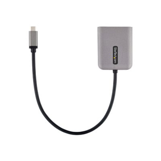 StarTech.com 2-Port USB-C MST Hub, USB Type-C to 2x DisplayPort Multi-Monitor Adapter for Laptop, Dual-DP up to 4K 60Hz w/ DP 1.4 Alt Mode & DSC, HDR, 1ft (30cm) Cable, USB Bus-Powered - Multi-Stream Transport Hub (MST14CD122DP) - Rozdelovac video / audio - 2 x DisplayPort - desktop