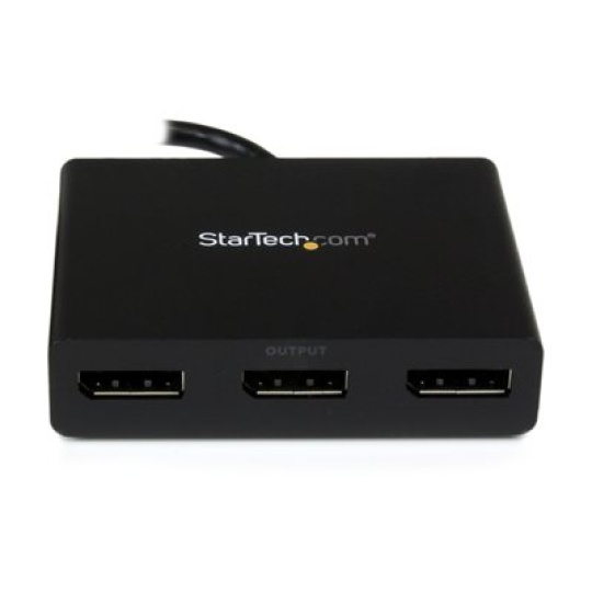 StarTech.com 3-Port Multi Monitor Adapter, DisplayPort 1.2 MST Hub, Dual 4K 30Hz & 1x 1080p, Video Splitter for Extended Desktop Mode on Windows PCs Only, DP to 3x DP Monitors MST Hub - Multi Stream Transport (MSTDP123DP) - Separátor video - desktop - AC 100/230 V - pro P/N: SV231DPU34K, SVA5N3NEUA
