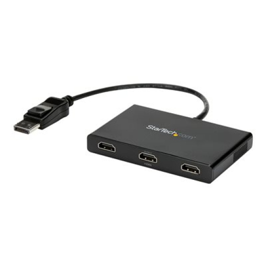StarTech.com 3-Port Multi Monitor Adapter, DisplayPort 1.2 to HDMI MST Hub, Triple 1080p HDMI Monitor, Video Splitter for Extended Desktop Mode on Windows PCs Only, DP to 3x HDMI MST Hub - Multi Stream Transport (MSTDP123HD) - Rozdelovac video / audio - 3 x HDMI - desktop - AC 100/240 V