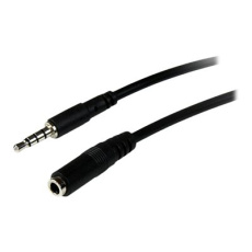 StarTech.com 2m 3.5mm 4 Position TRRS Headset Extension Cable - M/F - audio Extension Cable for iPhone (MUHSMF2M) - Prodlužovací kabel náhlavní soupravy - 4 pólový mini jack s piny (male) do 4 pólový mini jack se zdírkami (female) - 2 m - cerná - pro P/N: MUYHSFMM, MUYHSMFF, MUYHSMFFADW, SV211DPUA, SV211DPUA4K, SV211HDUA4K