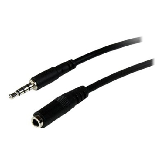 StarTech.com 2m 3.5mm 4 Position TRRS Headset Extension Cable - M/F - audio Extension Cable for iPhone (MUHSMF2M) - Prodlužovací kabel náhlavní soupravy - 4 pólový mini jack s piny (male) do 4 pólový mini jack se zdírkami (female) - 2 m - cerná - pro P/N: MUYHSFMM, MUYHSMFF, MUYHSMFFADW, SV211DPUA, SV211DPUA4K, SV211HDUA4K
