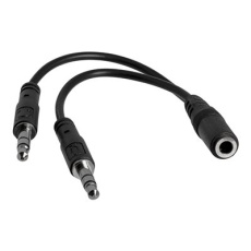 StarTech.com 3.5mm 4 Position to 2x 3 Position 3.5mm Headset Splitter Adapter - F/M - 3.5mm headset Adapter Cable (MUYHSFMM) - Rozbocovac náhlavní soupravy - mini-phone stereo 3.5 mm s piny (male) do 4 pólový mini jack se zdírkami (female) - cerná - pro P/N: MUHSMF2M, PEXSOUND7CH