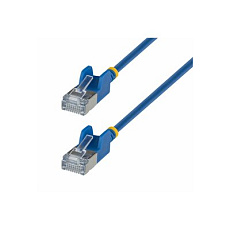 Startech - Patch kabel - RJ-45 (M) do RJ-45 (M) - 80 cm - 3.7 mm - U/FTP - CAT 6a - provedení bez hrbolku, ultra-tenký, stranded med - modrá