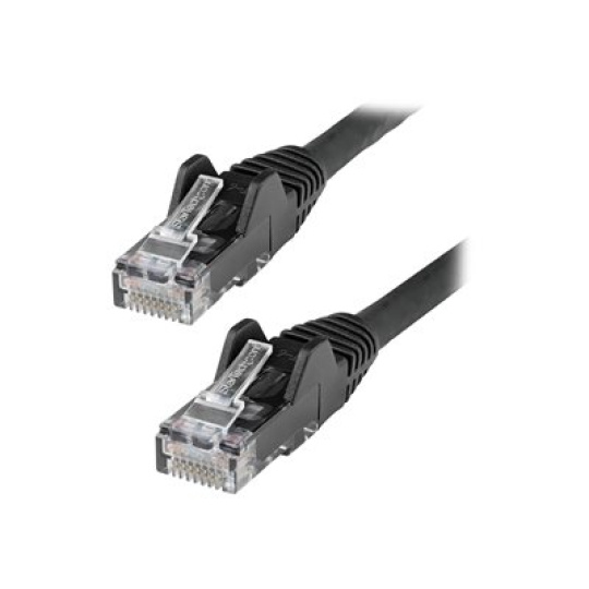StarTech.com 1m LSZH CAT6 Ethernet Cable, 10 Gigabit Snagless RJ45 100W PoE Network Patch Cord with Strain Relief, CAT 6 10GbE UTP, Black, Individually Tested/ETL, Low Smoke Zero Halogen - Category 6 - 24AWG (N6LPATCH1MBK) - Patch kabel - RJ-45 (M) do RJ-45 (M) - 1 m - 6 mm - UTP - CAT 6 - provedení bez hrbolku - cerná