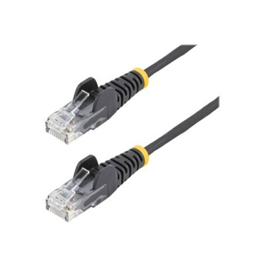 StarTech.com 3m Slim LSZH CAT6 Ethernet Cable, 10 Gigabit Snagless RJ45 100W PoE Patch Cord, CAT 6 10GbE UTP Network Cable w/Strain Relief, Black, ETL, Low Smoke Zero Halogen - Category 6 - 28AWG (N6PAT300CMBKS) - Patch kabel - RJ-45 (M) do RJ-45 (M) - 3 m - CAT 6 - provedení bez hrbolků - černá