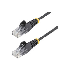 StarTech.com 3m Slim LSZH CAT6 Ethernet Cable, 10 Gigabit Snagless RJ45 100W PoE Patch Cord, CAT 6 10GbE UTP Network Cable w/Strain Relief, Black, Fluke Tested/ETL, Low Smoke Zero Halogen - Category 6 - 28AWG (N6PAT300CMBKS) - Patch kabel - RJ-45 (M) do RJ-45 (M) - 3 m - CAT 6 - provedení bez hrbolku - cerná
