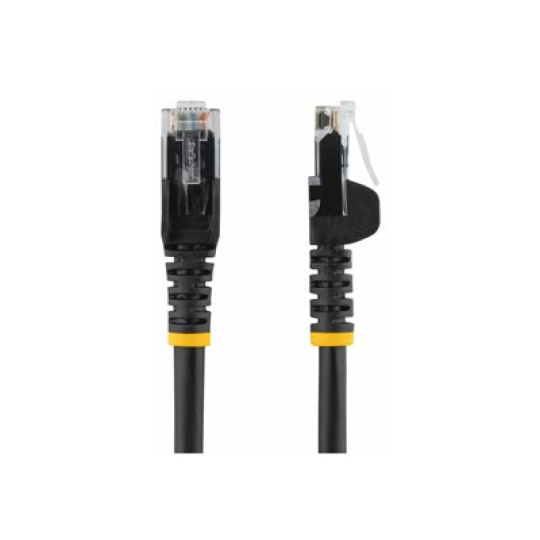 StarTech.com 1.5m CAT6 Ethernet Cable, 10 Gigabit Snagless RJ45 650MHz 100W PoE Patch Cord, CAT 6 10GbE UTP Network Cable w/Strain Relief, Black, Wiring is UL Certified/TIA - Category 6 - 24AWG (N6PATC150CMBK) - Patch kabel - RJ-45 (M) do RJ-45 (M) - 1.5 m - UTP - CAT 6 - provedení bez hrbolků - černá