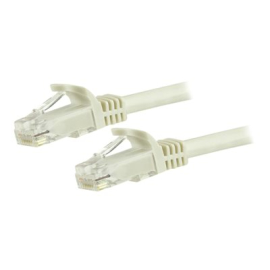 StarTech.com 3m CAT6 Ethernet Cable, 10 Gigabit Snagless RJ45 650MHz 100W PoE Patch Cord, CAT 6 10GbE UTP Network Cable w/Strain Relief, White, Fluke Tested/Wiring is UL Certified/TIA - Category 6 - 24AWG (N6PATC3MWH) - Patch kabel - RJ-45 (M) do RJ-45 (M) - 3 m - UTP - CAT 6 - lisovaný, provedení bez hrbolku - bílá