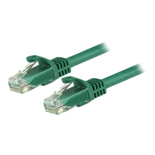 StarTech.com 5m CAT6 Ethernet Cable, 10 Gigabit Snagless RJ45 650MHz 100W PoE Patch Cord, CAT 6 10GbE UTP Network Cable w/Strain Relief, Green, Fluke Tested/Wiring is UL Certified/TIA - Category 6 - 24AWG (N6PATC5MGN) - Patch kabel - RJ-45 (M) do RJ-45 (M) - 5 m - UTP - CAT 6 - provedení bez hrbolku - zelená