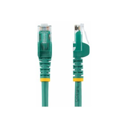 StarTech.com 5m CAT6 Ethernet Cable, 10 Gigabit Snagless RJ45 650MHz 100W PoE Patch Cord, CAT 6 10GbE UTP Network Cable w/Strain Relief, Green, Wiring is UL Certified/TIA - Category 6 - 24AWG (N6PATC5MGN) - Patch kabel - RJ-45 (M) do RJ-45 (M) - 5 m - UTP - CAT 6 - provedení bez hrbolků - zelená