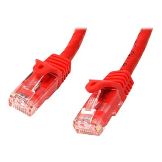 StarTech.com 5m CAT6 Ethernet Cable, 10 Gigabit Snagless RJ45 650MHz 100W PoE Patch Cord, CAT 6 10GbE UTP Network Cable w/Strain Relief, Red, Wiring is UL Certified/TIA - Category 6 - 24AWG (N6PATC5MRD) - Patch kabel - RJ-45 (M) do RJ-45 (M) - 5 m - UTP - CAT 6 - provedení bez hrbolků - červená
