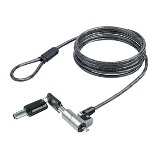 StarTech.com Nano Laptop Cable Lock, 6ft (2m), Anti-Theft Keyed Lock, Security Cable Locks Nano Slot Computers, For HP EliteBook/Lenovo ThinkPad X1/2-1 Laptops, Cut-Resistant Steel Cable Lock For Laptop (NANOK-LAPTOP-LOCK) - Bezpecnostní kabelový zámek - stríbrná, cerná - 2 m