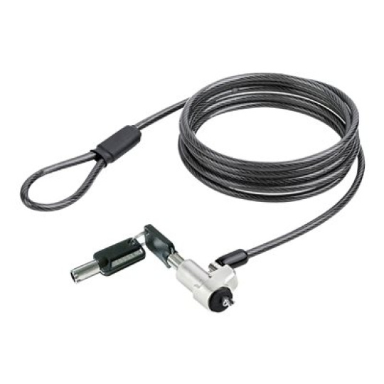 StarTech.com Laptop cable lock 6Ft Compatible With Noble Wedge; Laptop Cable Lock, 6Ft (2m), Anti-Theft Keyed Lock, Security Cable Lock For Dell XPS/Latitude, Cut-Resistant Steel Cable Lock For Laptop (NBLWK-LAPTOP-LOCK) - Bezpecnostní kabelový zámek - stríbrná, cerná - 2 m