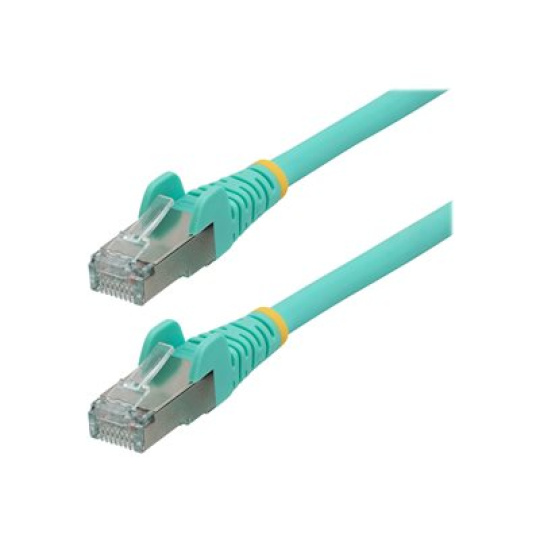 StarTech.com 10m CAT6a Ethernet Cable - Aqua - Low Smoke Zero Halogen (LSZH) - 10GbE 500MHz 100W PoE++ Snagless RJ-45 w/Strain Reliefs S/FTP Network Patch Cord - Patch kabel - RJ-45 (M) do RJ-45 (M) - 10 m - S/FTP - CAT 6a - IEEE 802.3bt - provedení bez hrbolku, licna, lisovaný, neobsahuje halogen - vode - barva