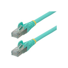 StarTech.com 50cm CAT6a Ethernet Cable - Aqua - Low Smoke Zero Halogen (LSZH) - 10GbE 500MHz 100W PoE++ Snagless RJ-45 w/Strain Reliefs S/FTP Network Patch Cord - Patch kabel - RJ-45 (M) do RJ-45 (M) - 50 cm - S/FTP - CAT 6a - IEEE 802.3bt - provedení bez hrbolku, licna, lisovaný, neobsahuje halogen - vode - barva