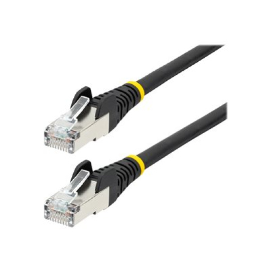 StarTech.com 1m CAT6a Ethernet Cable - Black - Low Smoke Zero Halogen (LSZH) - 10GbE 500MHz 100W PoE++ Snagless RJ-45 w/Strain Reliefs S/FTP Network Patch Cord - Patch kabel - RJ-45 (M) do RJ-45 (M) - 1 m - S/FTP - CAT 6a - IEEE 802.3bt - provedení bez hrbolku, licna, lisovaný, neobsahuje halogen - cerná