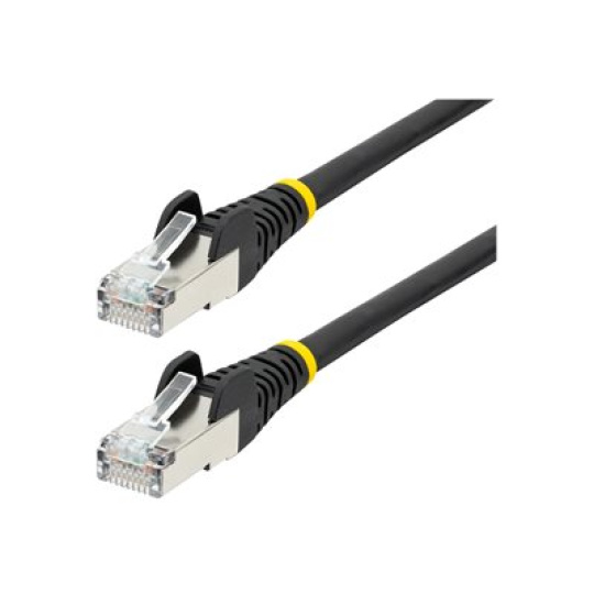 StarTech.com 50cm CAT6a Ethernet Cable - Black - Low Smoke Zero Halogen (LSZH) - 10GbE 500MHz 100W PoE++ Snagless RJ-45 w/Strain Reliefs S/FTP Network Patch Cord - Patch kabel - RJ-45 (M) do RJ-45 (M) - 50 cm - S/FTP - CAT 6a - IEEE 802.3bt - provedení bez hrbolku, licna, lisovaný, neobsahuje halogen - cerná