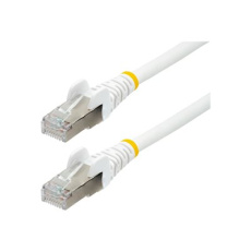 StarTech.com 50cm CAT6a Ethernet Cable - White - Low Smoke Zero Halogen (LSZH) - 10GbE 500MHz 100W PoE++ Snagless RJ-45 w/Strain Reliefs S/FTP Network Patch Cord - Patch kabel - RJ-45 (M) do RJ-45 (M) - 50 cm - S/FTP - CAT 6a - IEEE 802.3bt - provedení bez hrbolku, licna, lisovaný, neobsahuje halogen - bílá
