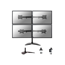 Neomounts NM-D335D4 - Stojan - plný pohyb - pro 4 LCD displeje - černá - velikost obrazovky: 10"-27" - stolní stojan, upevnění svorkou, průchodka, upevnitelné na stůl