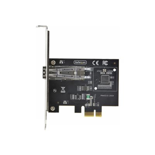 StarTech.com 1-Port GbE SFP Network Card, PCIe 2.1 x1, Intel I210-IS, 1GbE Controller, 1000BASE Copper/Fiber Optic, Single-Port Gigabit Ethernet NIC, Desktop/Server Backplanes - Windows and Linux Compatible (P011GI-NETWORK-CARD) - Sítový adaptér - PCIe 2.0 - Gigabit SFP x 1 - cerná